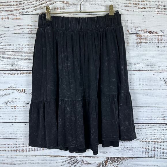 torrid Dresses & Skirts - Womens Torrid Super Soft Knits Pull On Elastic Flowy Black Skirt Goth Grunge 1X